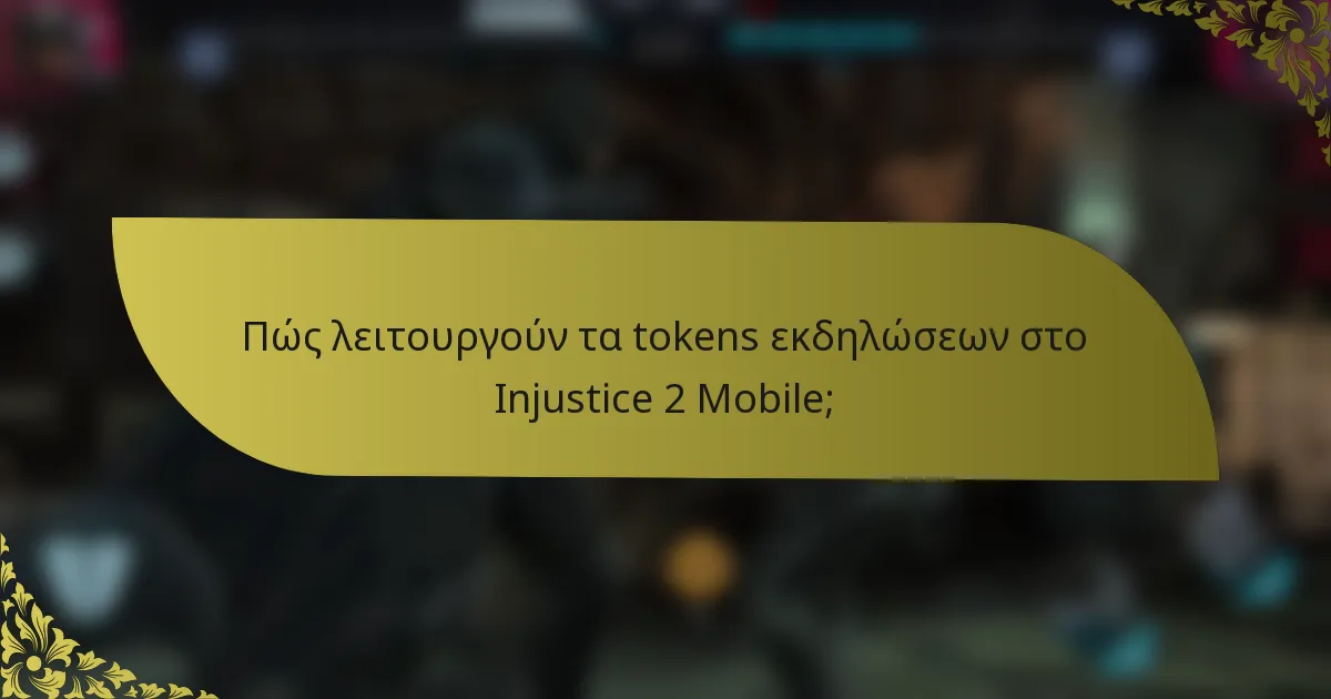 Πώς λειτουργούν τα tokens εκδηλώσεων στο Injustice 2 Mobile;